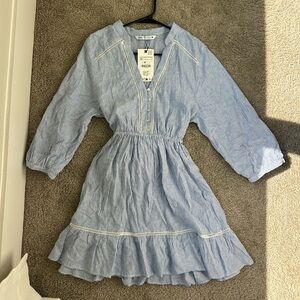 Zara Blue and White Striped Shirt Dress  (Summer, short, light)